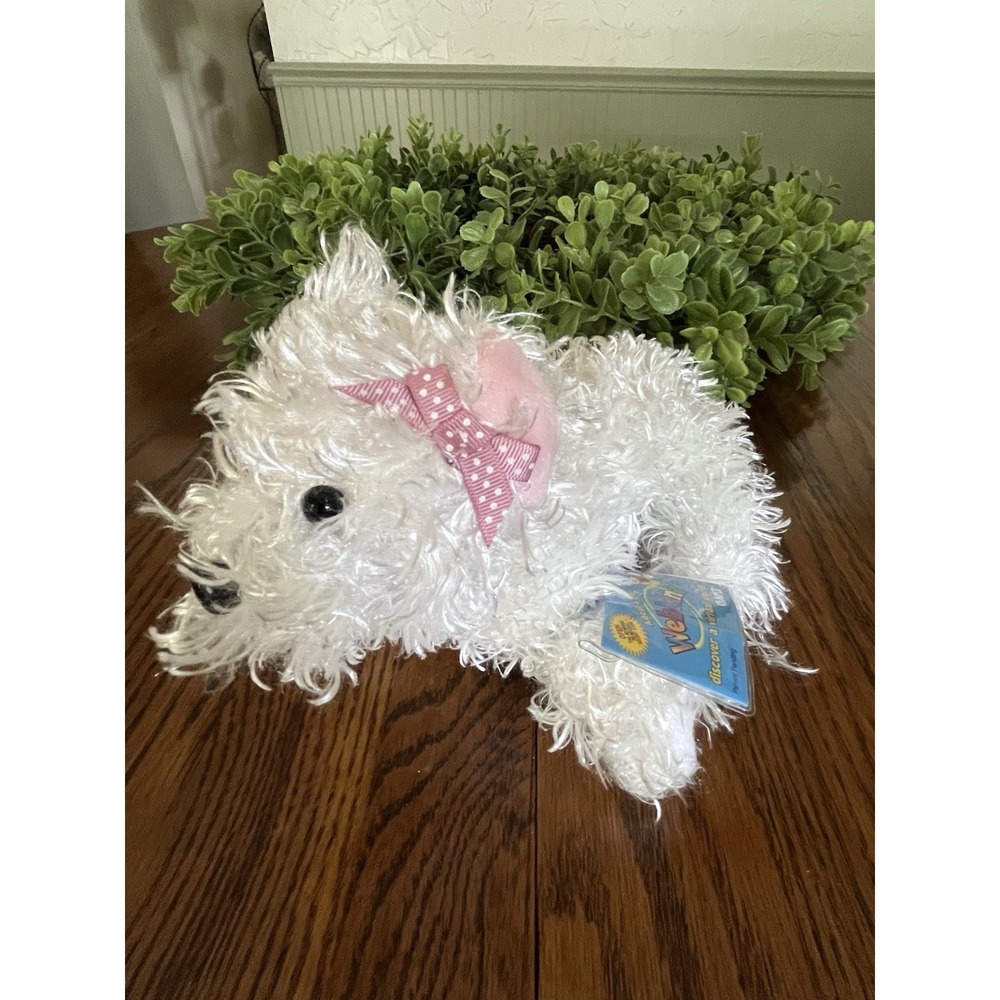 Webkinz White Terrier Code Tags Sealed Unused White Furry Fuzzy Puppy Dog Plush‎